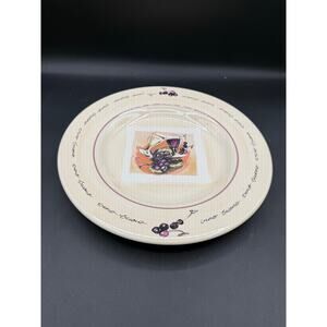 Set of 2 Stokes Sur La Table “Buono Vino” Large Dinner Plates 11”